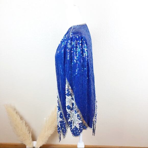 Judith Ann Creations Sequin Star Silk Tunic Dress - Picture 8 of 14
